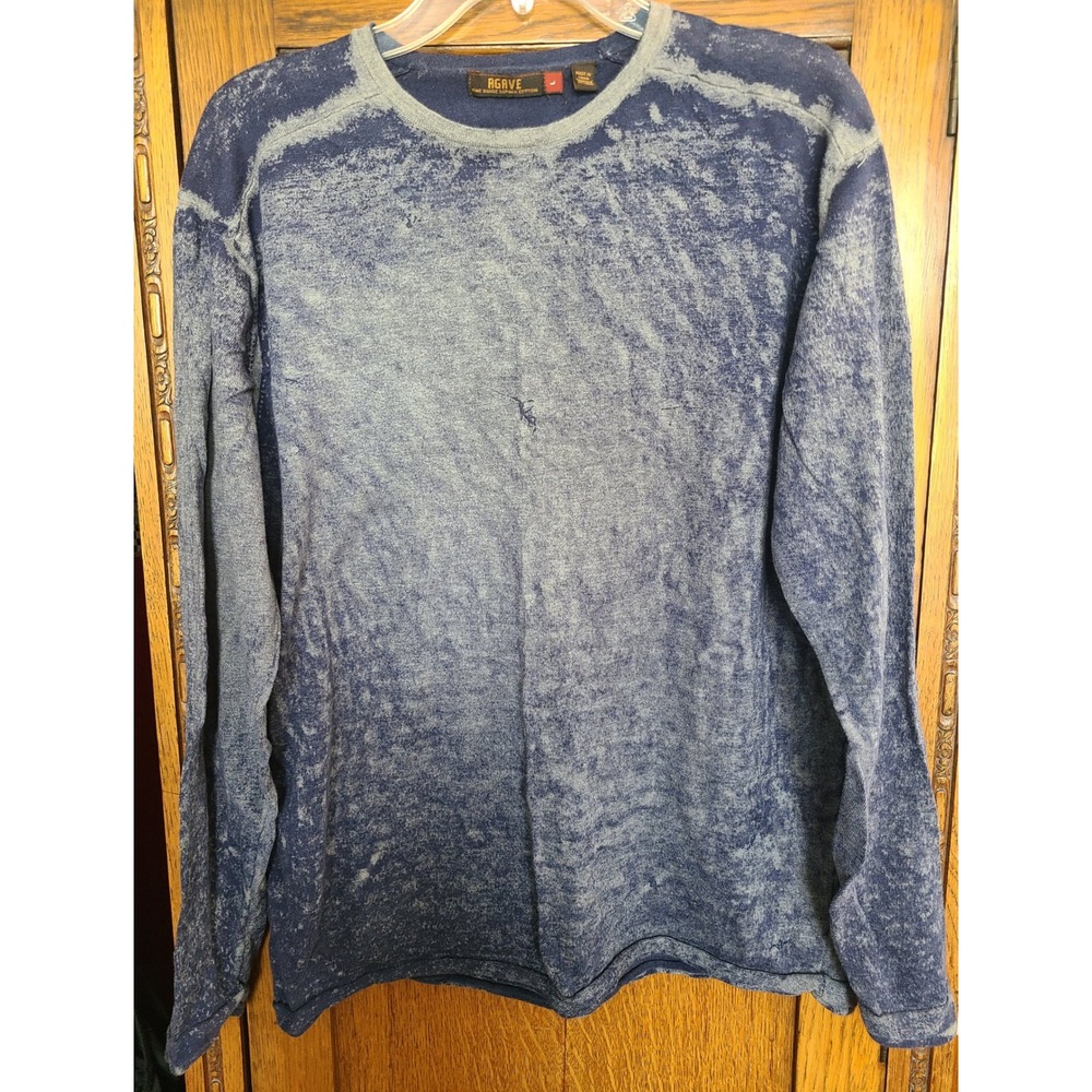 Agave Denim Olympic Village Mens Blue Supima Cotton Long Sleeve Shirt S1136 L